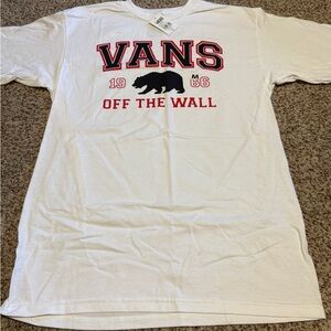 Vans Short Sleeve White Graphic Tee Men’s Medium NWT